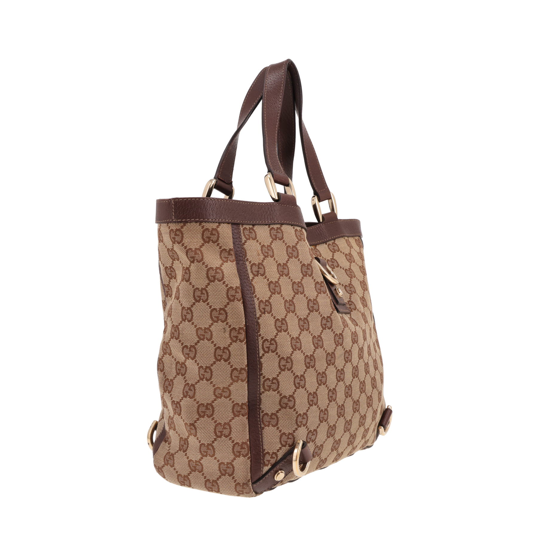 Sac à main Gucci  Abbey en toile sûpreme GG beige et cuir marron