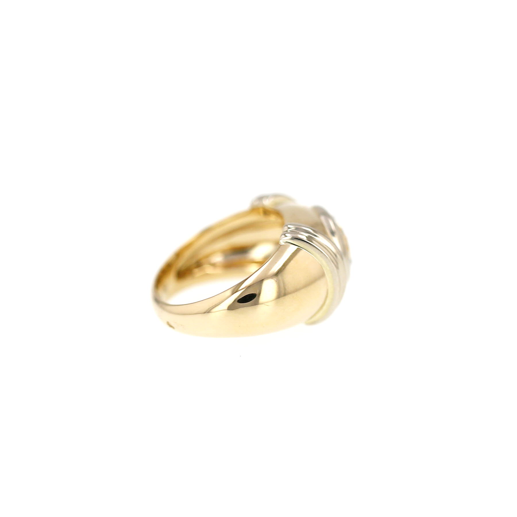 Poiray  signet ring in yellow gold, white gold and diamond