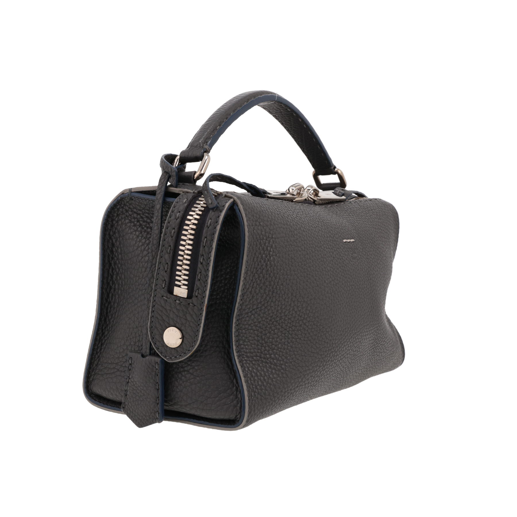 Fendi  Selleria Lei Boston handbag  in grey grained leather