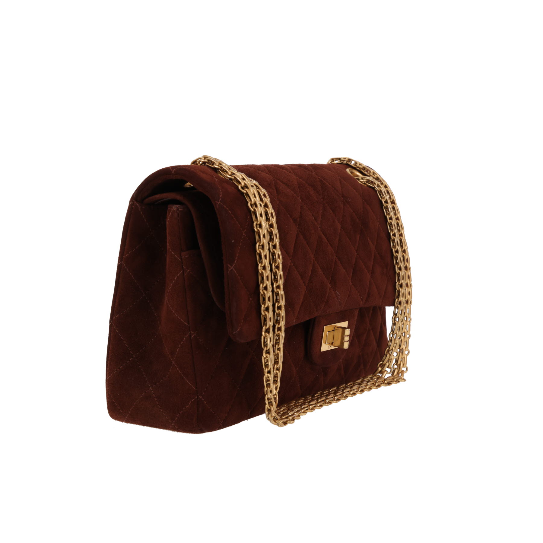 Chanel  2.55 shoulder bag  in brown Veau velours