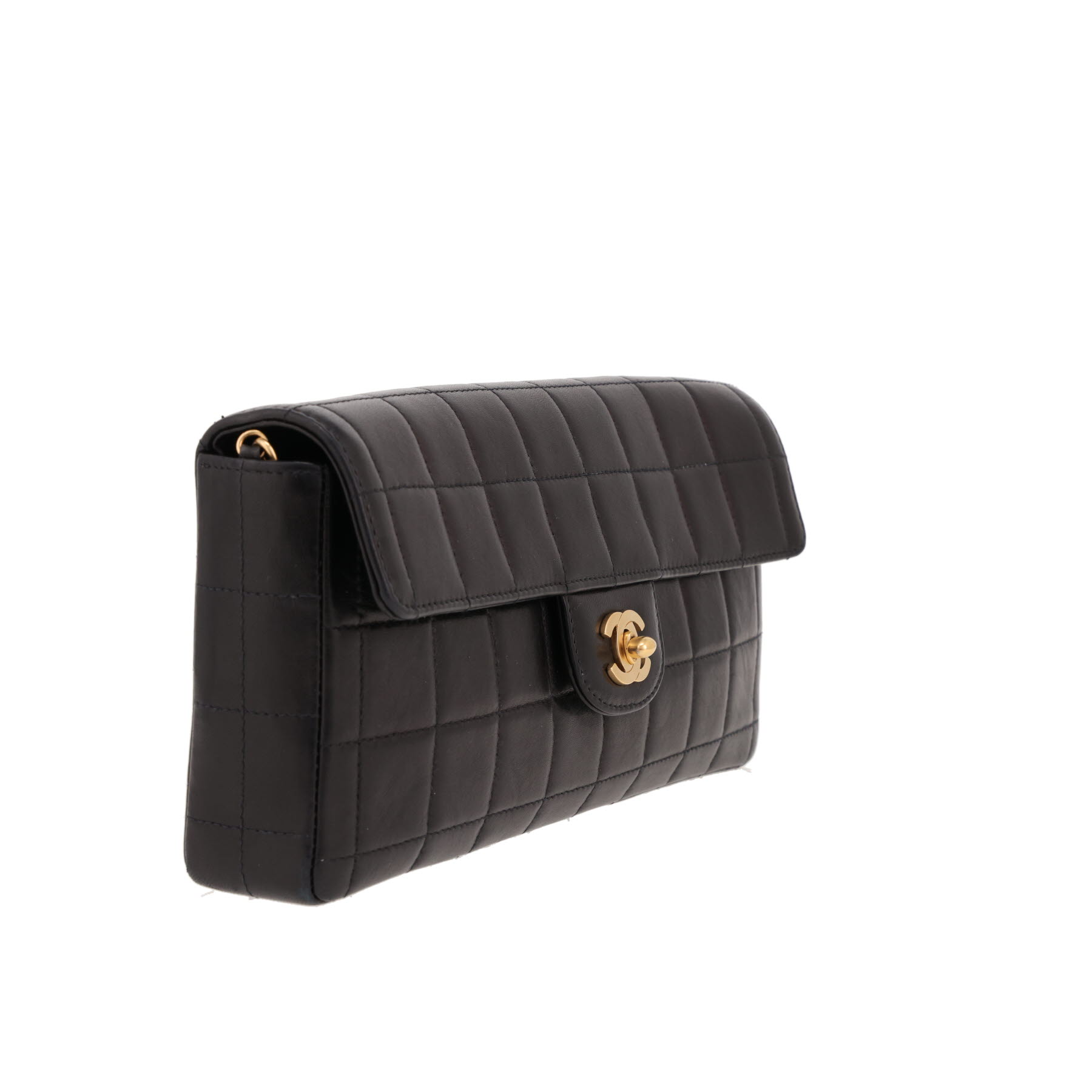 Bolso para llevar al hombro Chanel  Choco bar en cuero acolchado negro