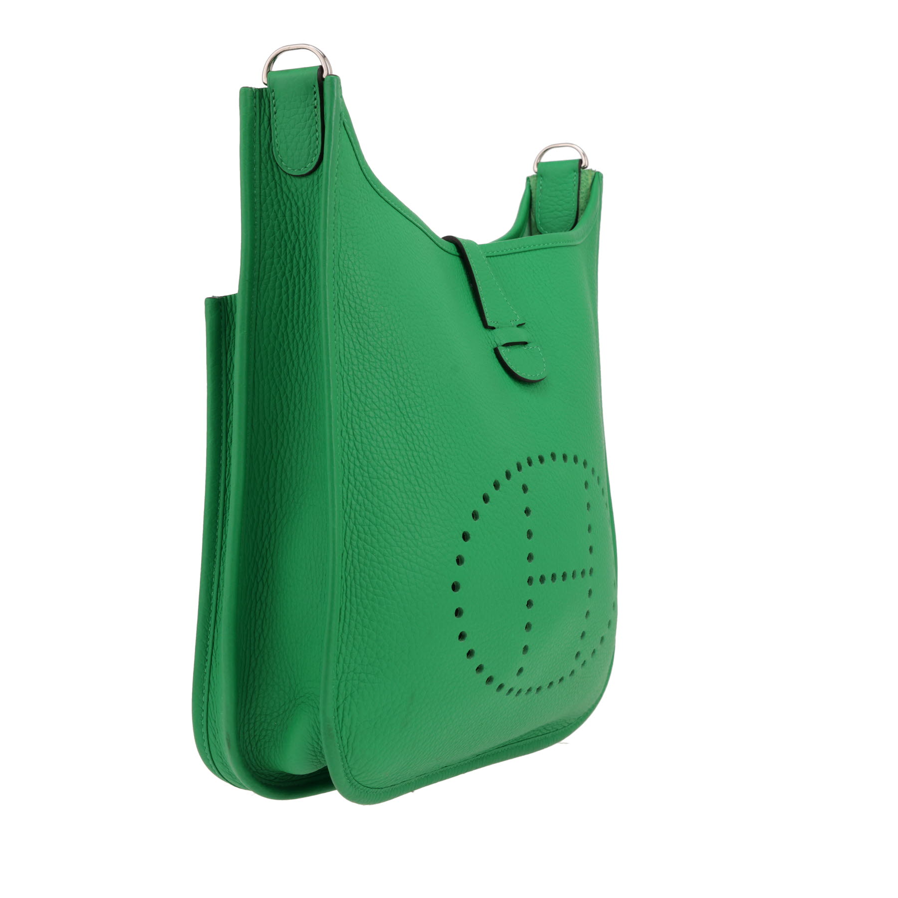 Sac bandoulière Hermès  Evelyne III en cuir togo vert Bamboo