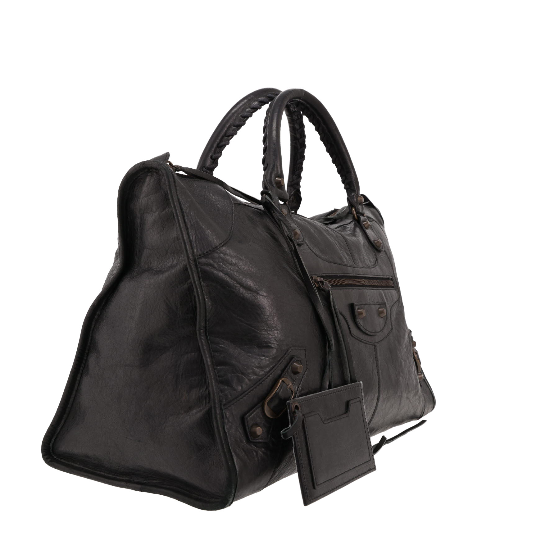 Balenciaga  City handbag  in black burnished leather