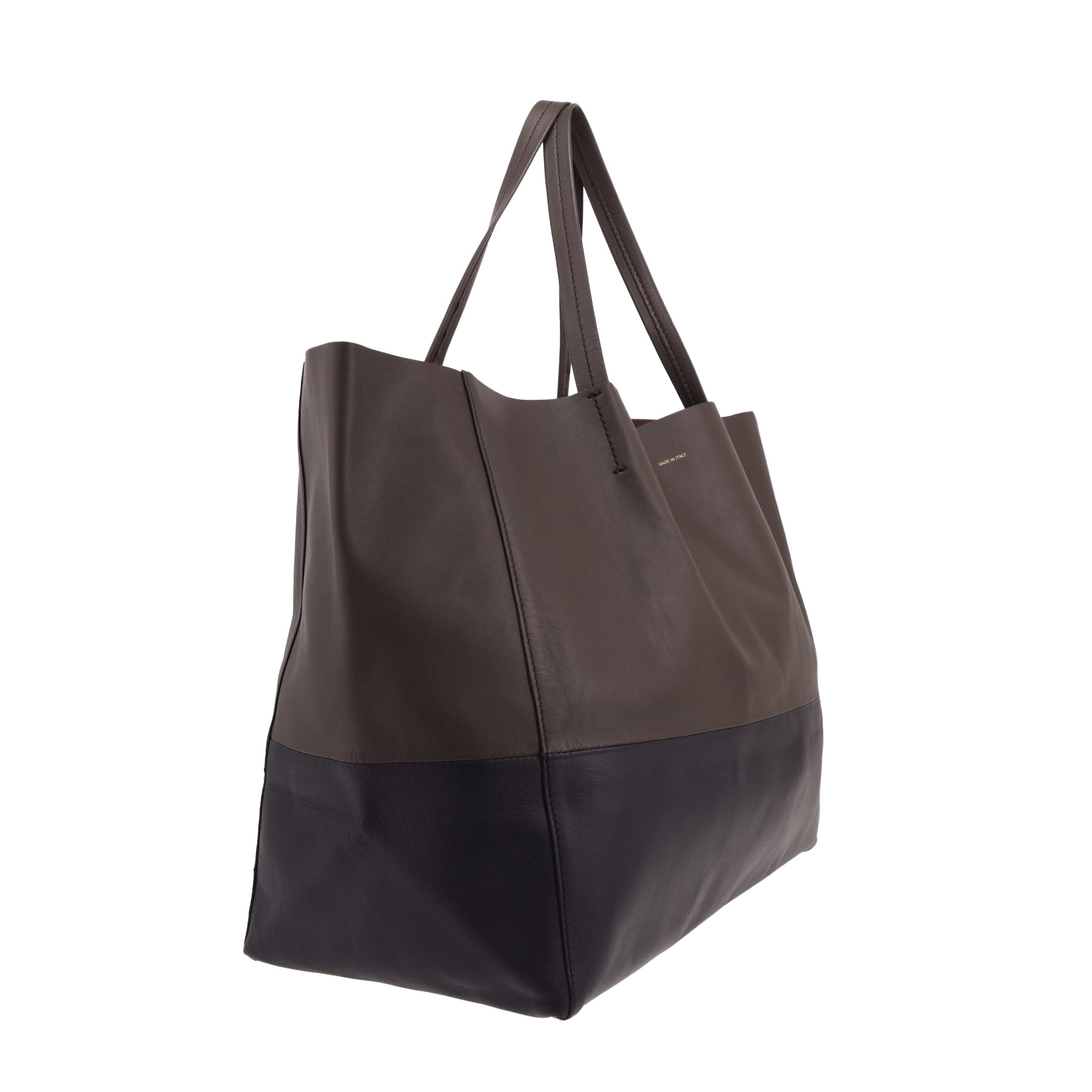 Celine  Horizontal shopping bag  in grey and navy blue leather