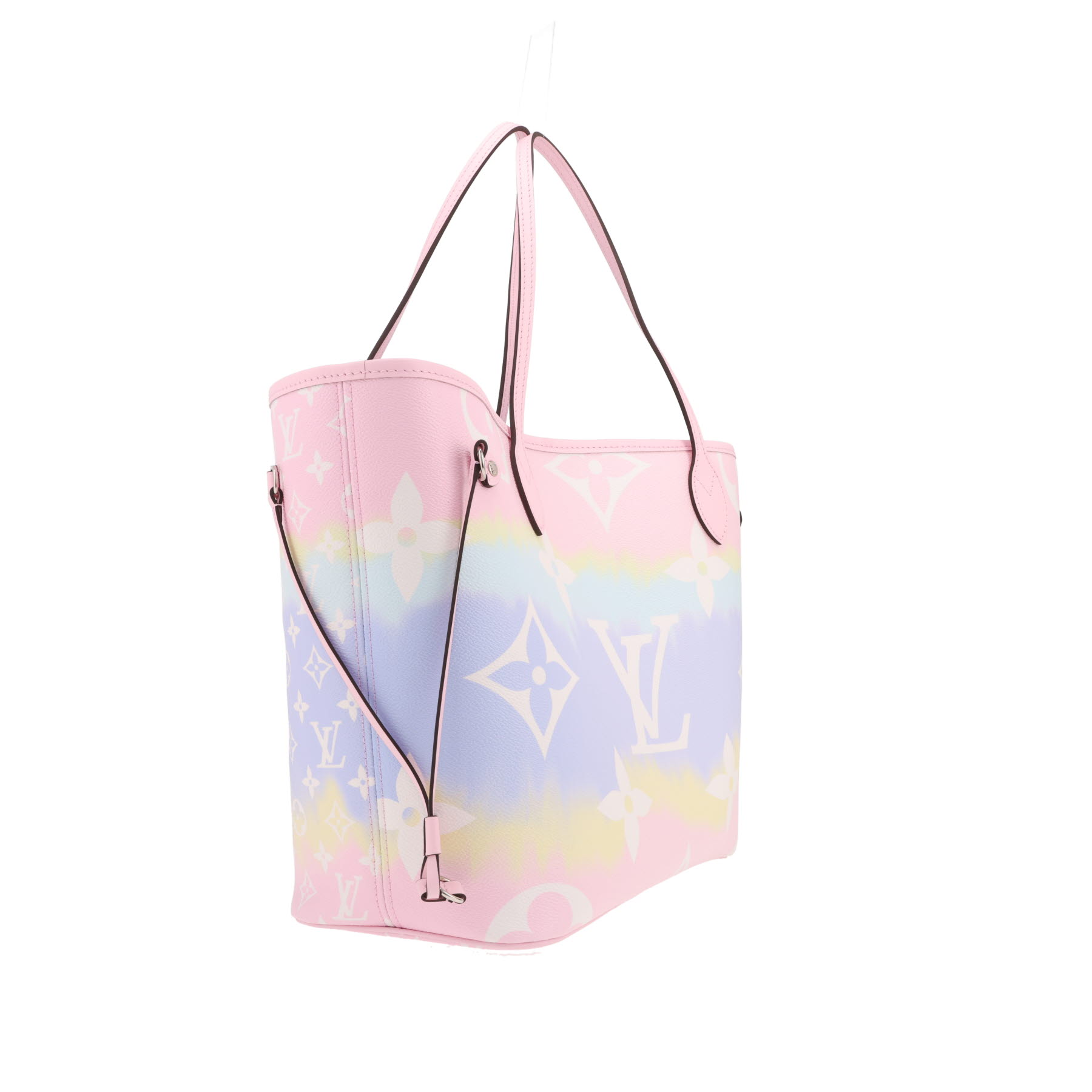 Louis Vuitton  Neverfull Editions Limitées shopping bag  in pink, purple, blue and yellow monogram canvas  and pink leather