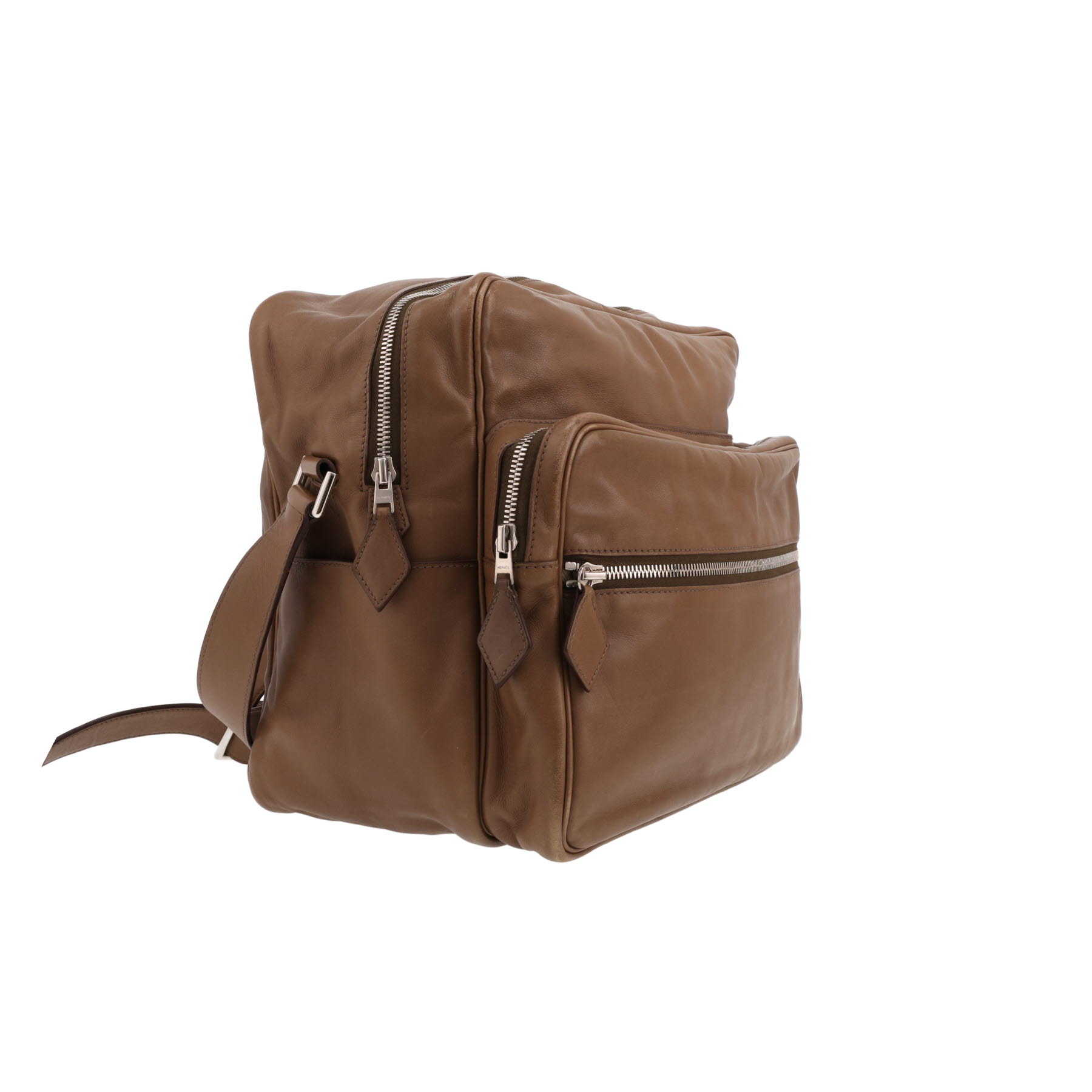 Hermès  Reporter shoulder bag  in brown Swift leather