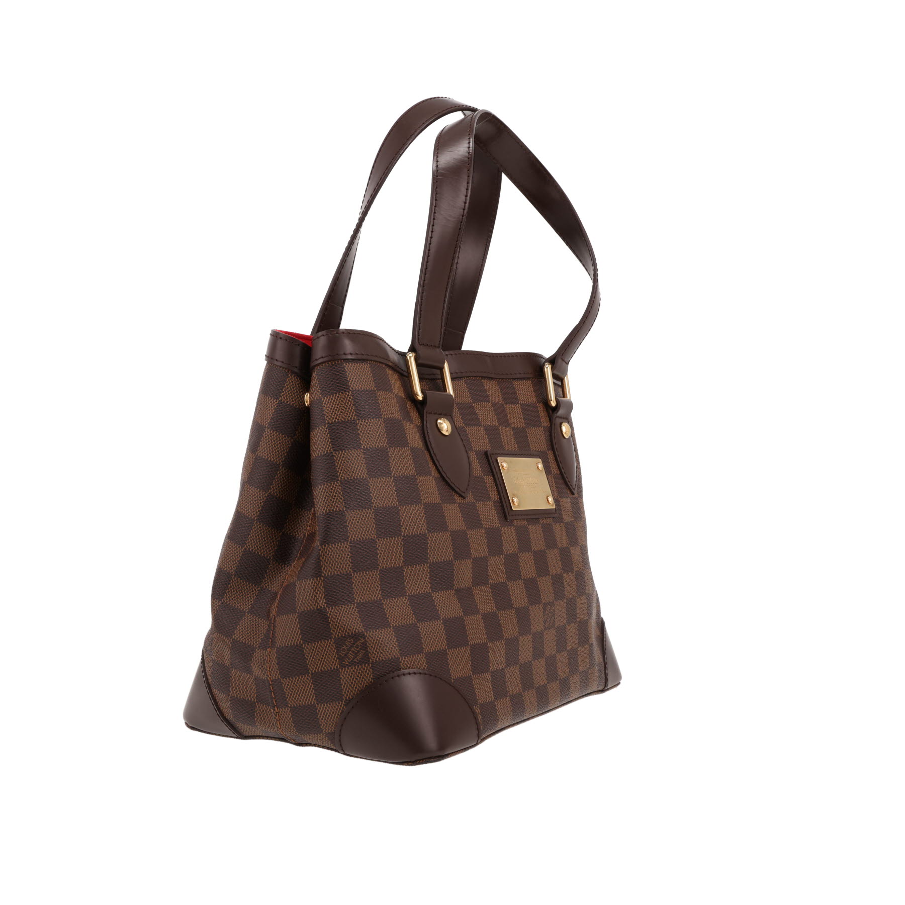 Louis Vuitton  Hampstead handbag  in ebene damier canvas  and brown leather