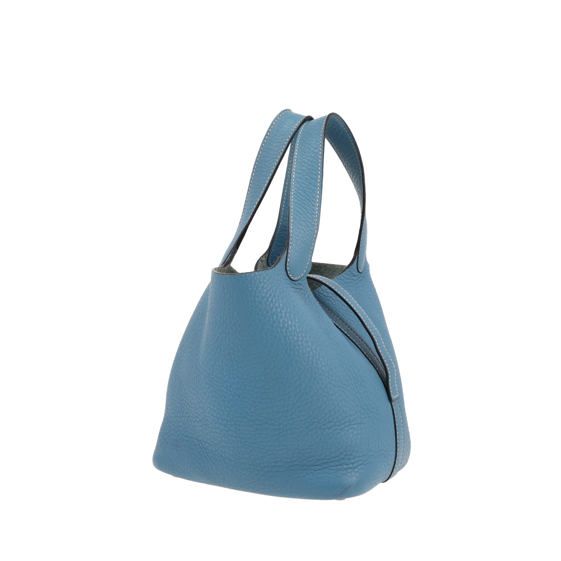 Hermès Picotin 18 cm handbag in denim blue Togo leather