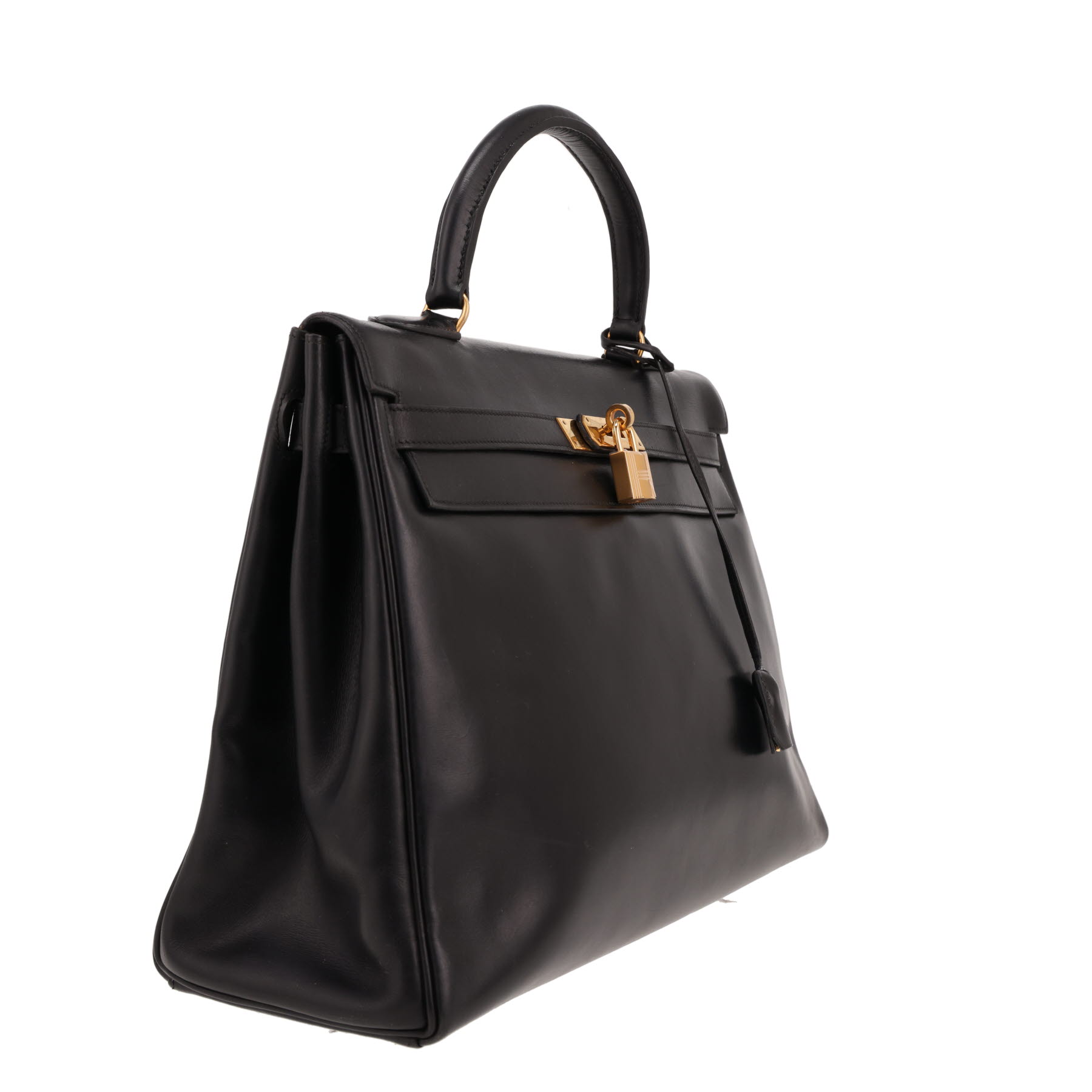 Sac à main Hermès  Kelly 35 cm en cuir box noir