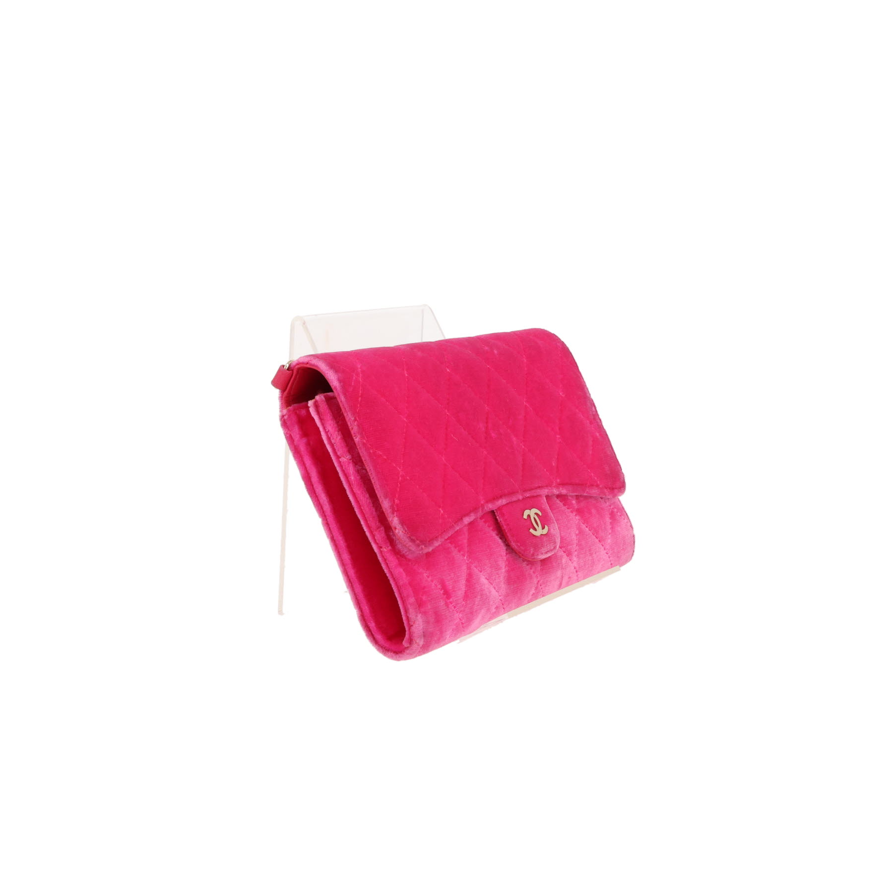 Bolso de mano Chanel  Sac à rabat en terciopelo rosa