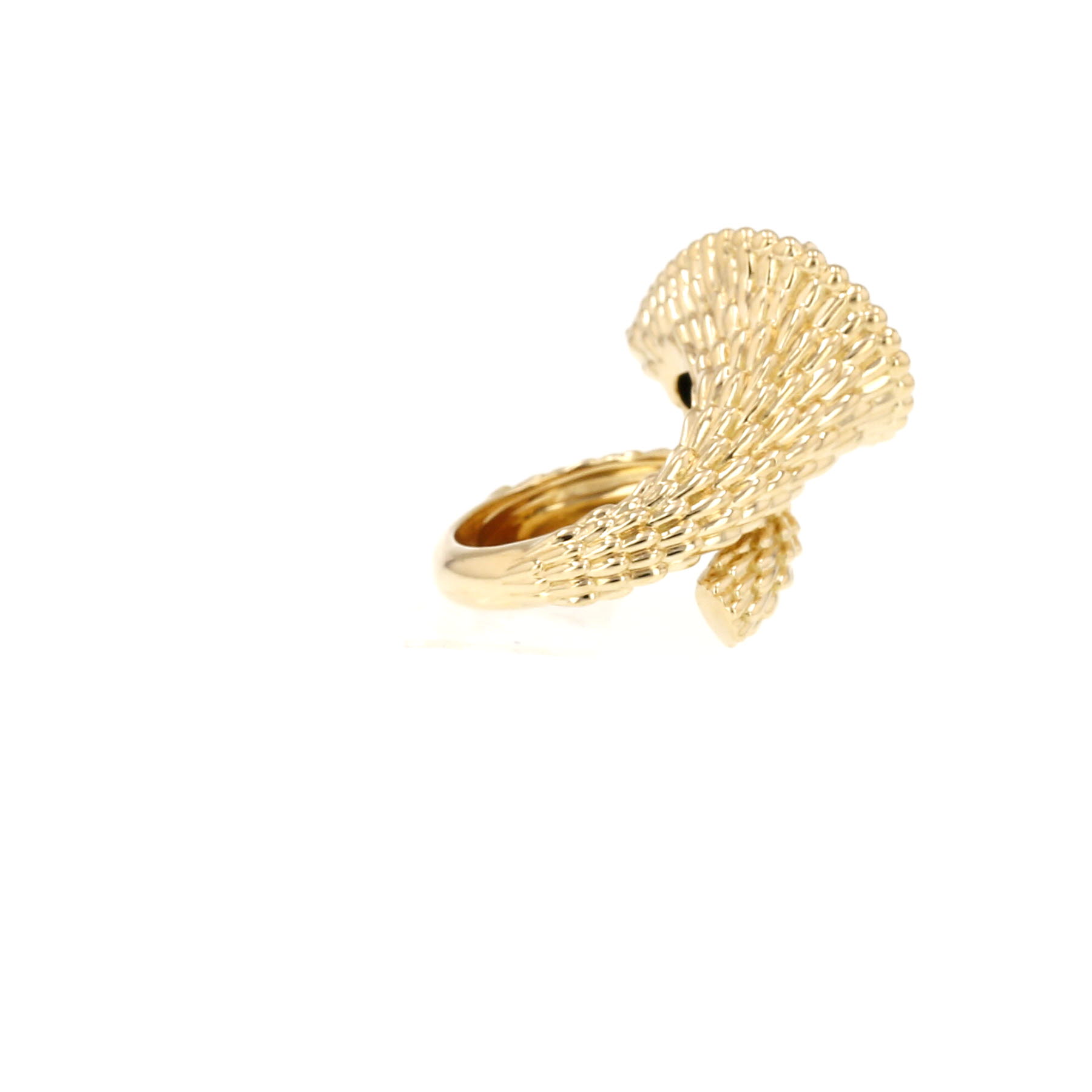 Bague Boucheron Serpent Bohème taille L en or jaune et malachite