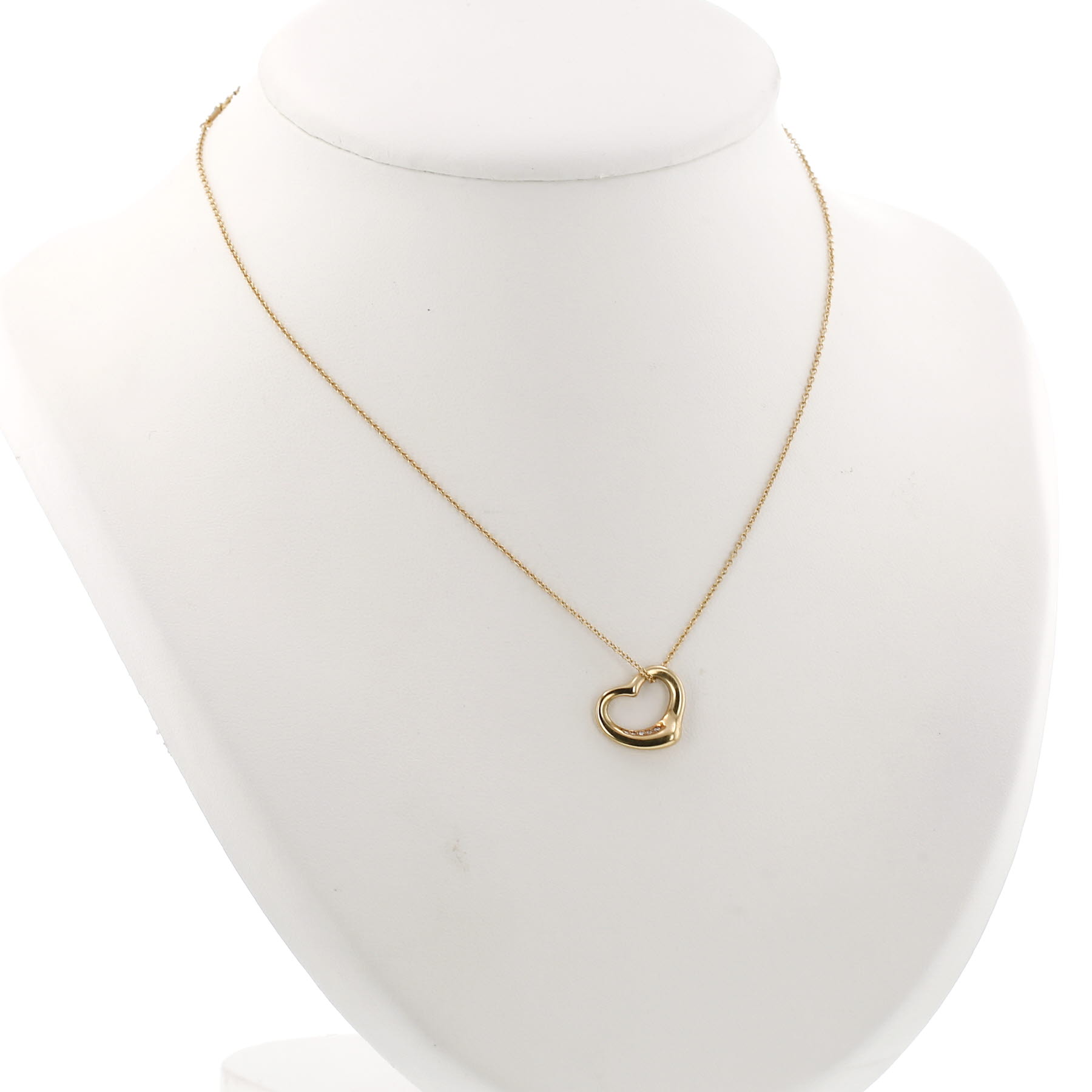Pendentif Tiffany & Co Open Heart en or jaune et diamants