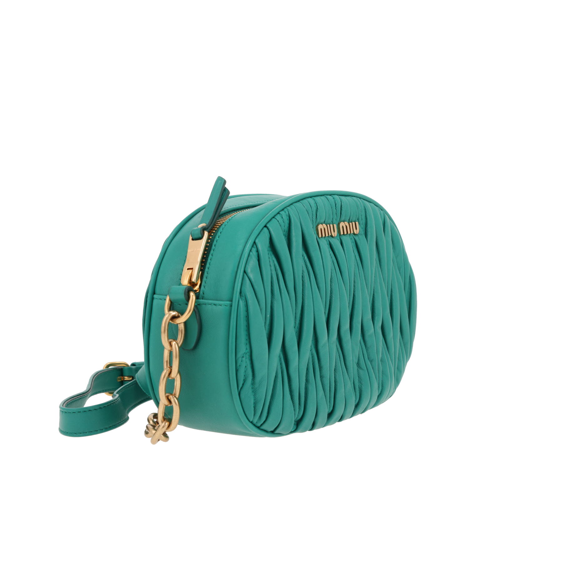 Sac bandoulière Miu Miu   en cuir matelassé vert