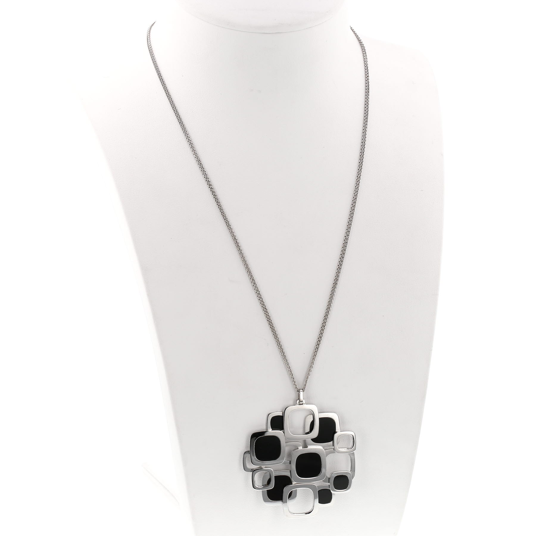 Collier Dinh Van Impressions en or blanc et onyx