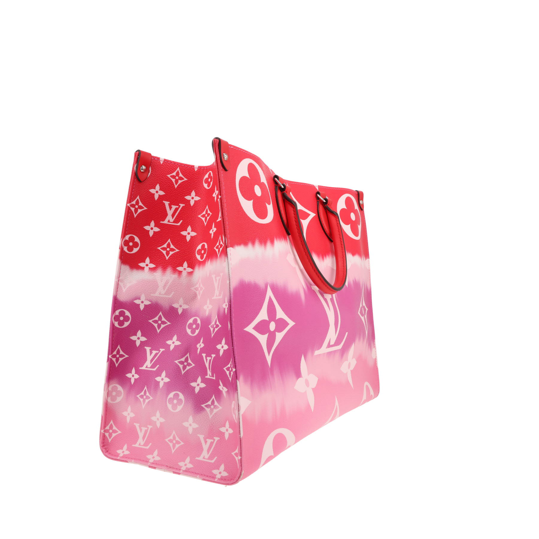 Louis Vuitton  Onthego large model  shopping bag  in red, pink and parma leather