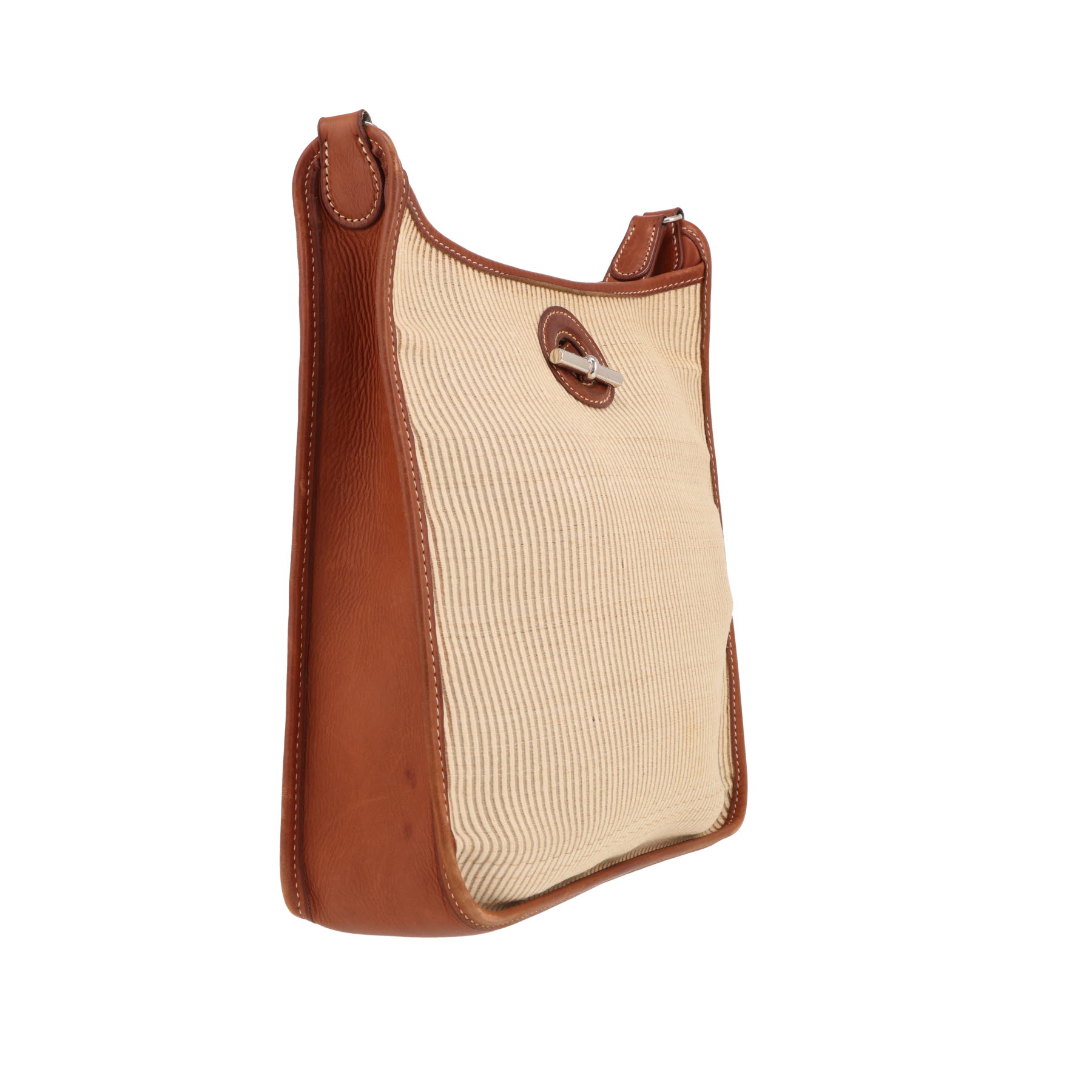 Hermès  Vespa shoulder bag  in beige braided horsehair  and Barenia leather