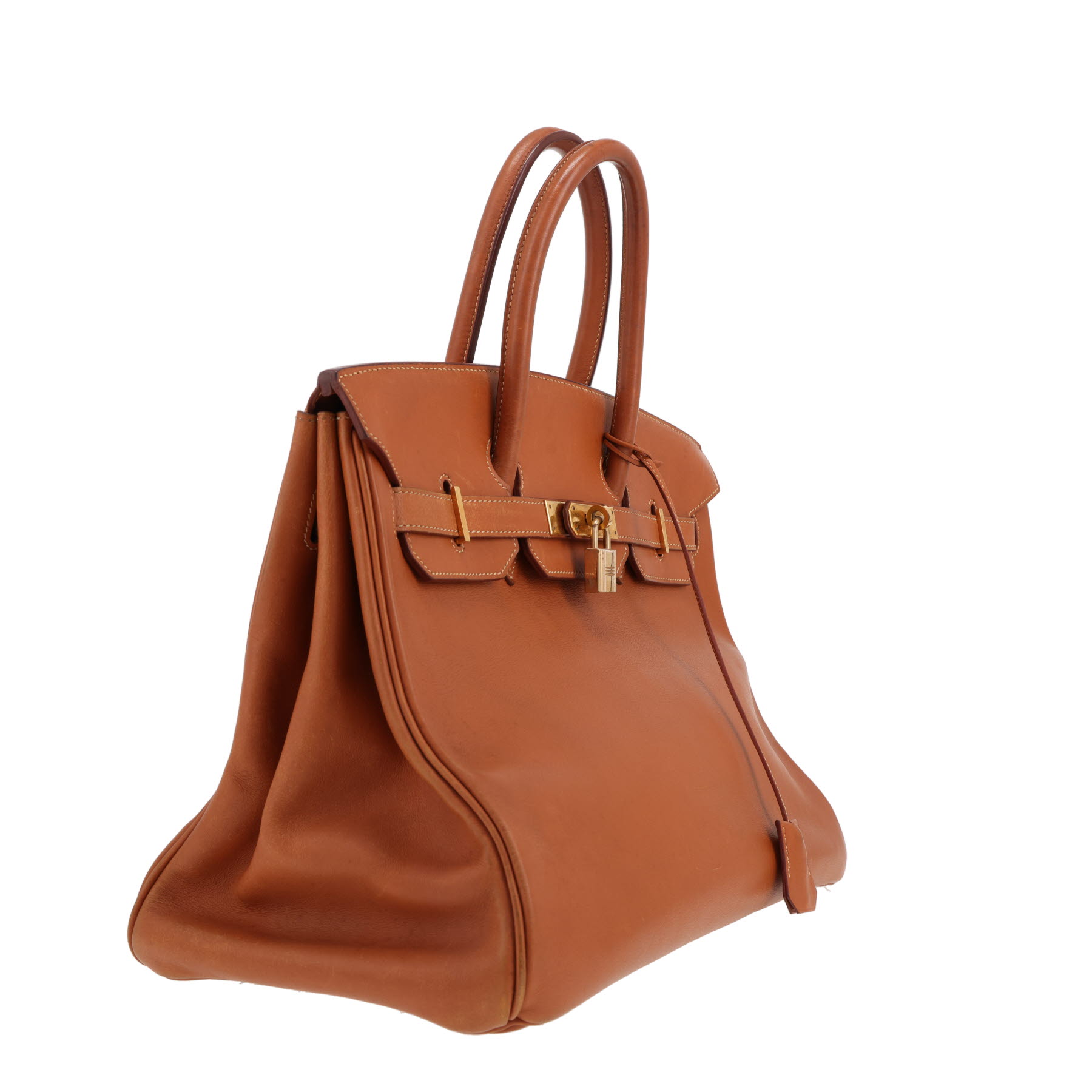 Sac à main Hermès  Birkin 35 cm en cuir Gulliver gold