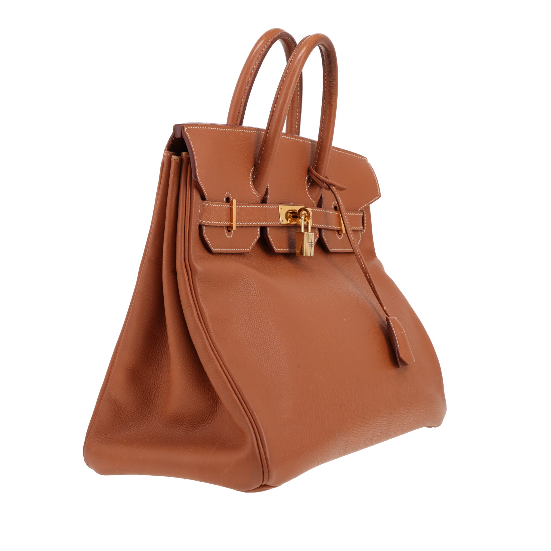 Borsa Hermès  Haut à Courroies in pelle Courchevel gold