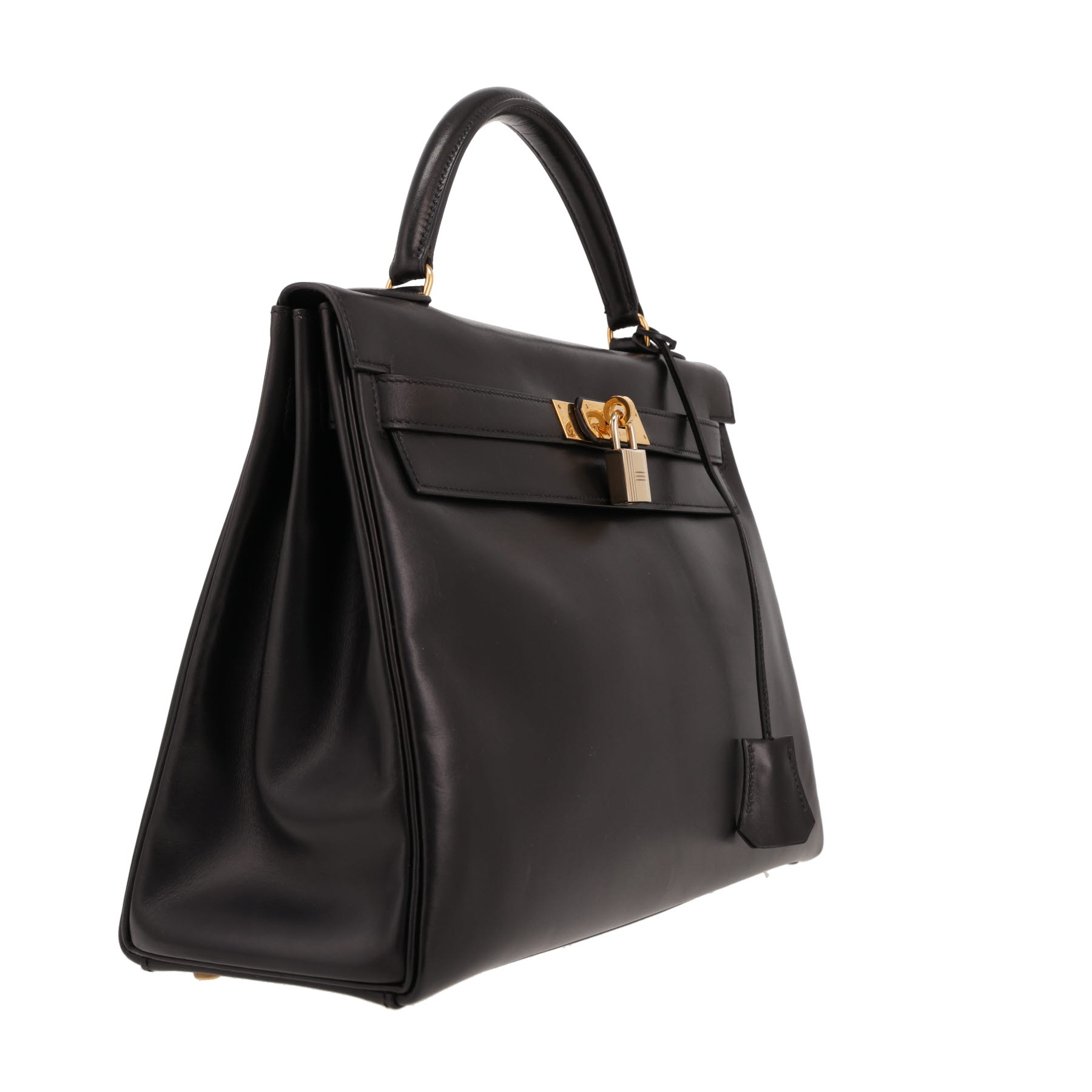 Hermès Kelly 32 cm handbag in Noir box leather