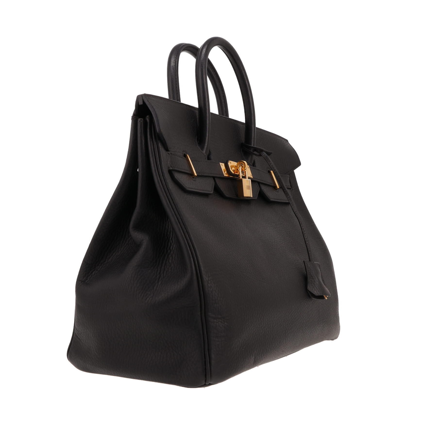 Sac à main Hermès  Haut à Courroies en cuir Ardenne noir