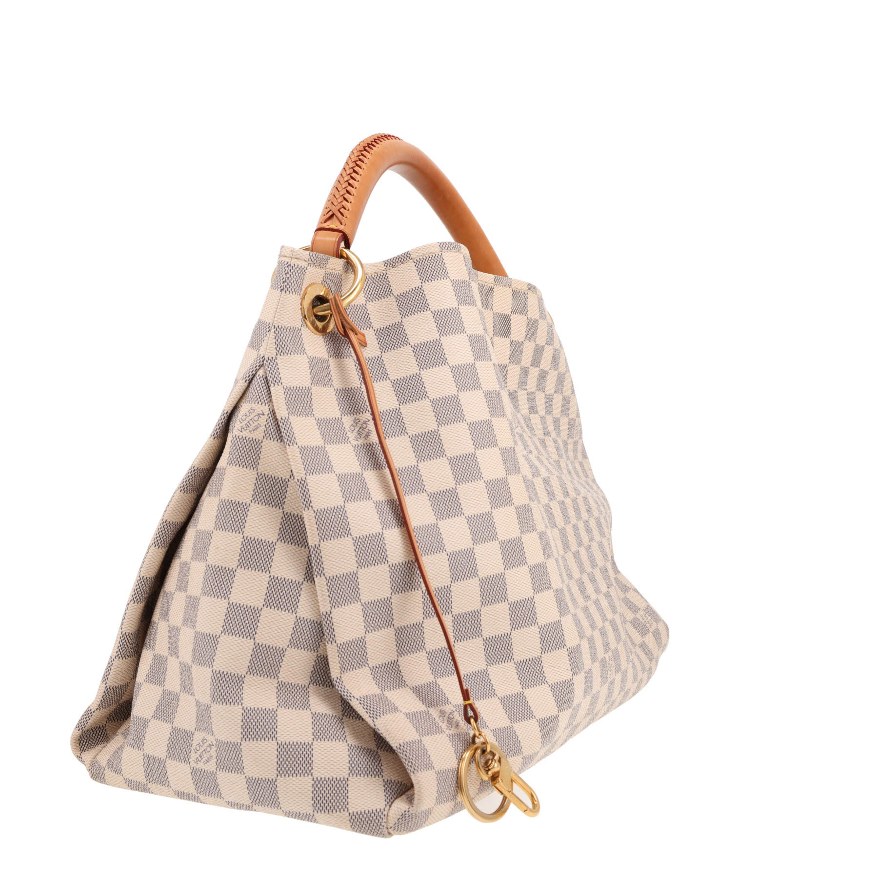Sac à main Louis Vuitton  Artsy en toile damier azur et cuir naturel