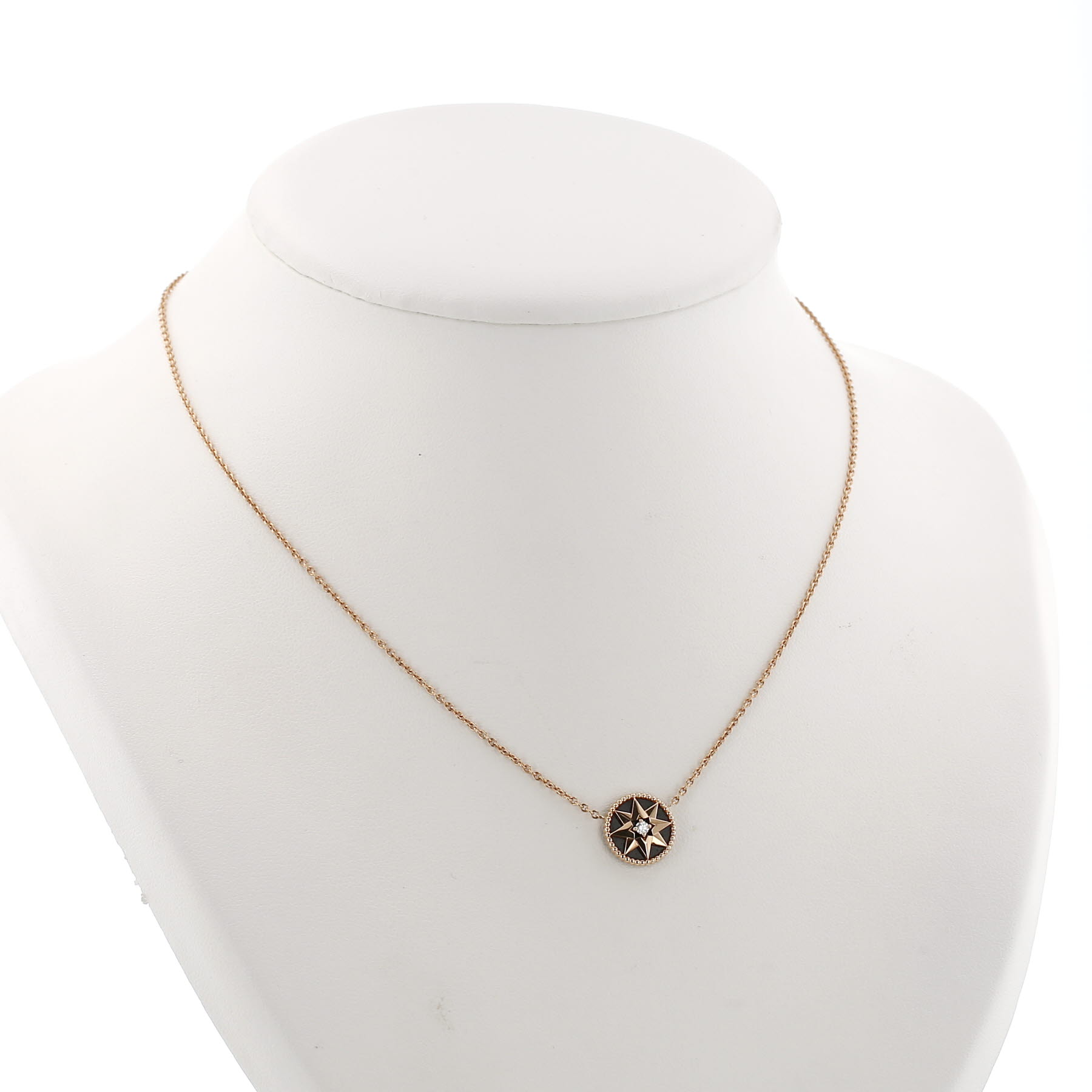 Collana Dior Rose des vents in oro rosa, onice e diamante