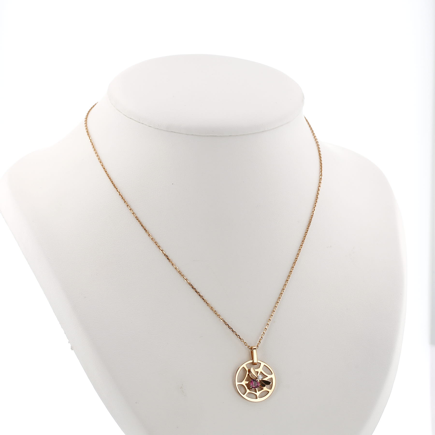 Ciondolo Chaumet Attrape Moi Si Tu M'Aimes in oro rosa, diamante e tormalina rosa