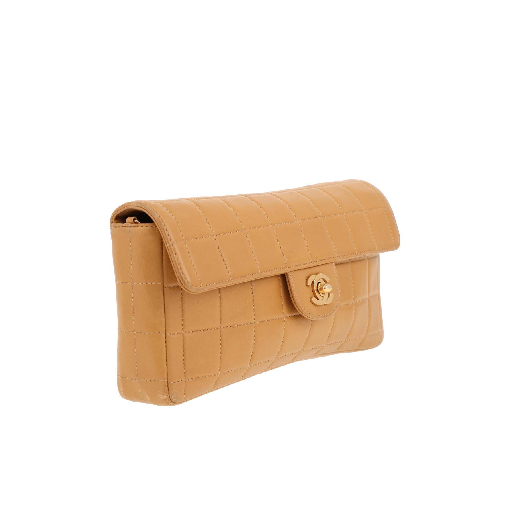 Sac à main Chanel  Choco bar en cuir matelassé beige