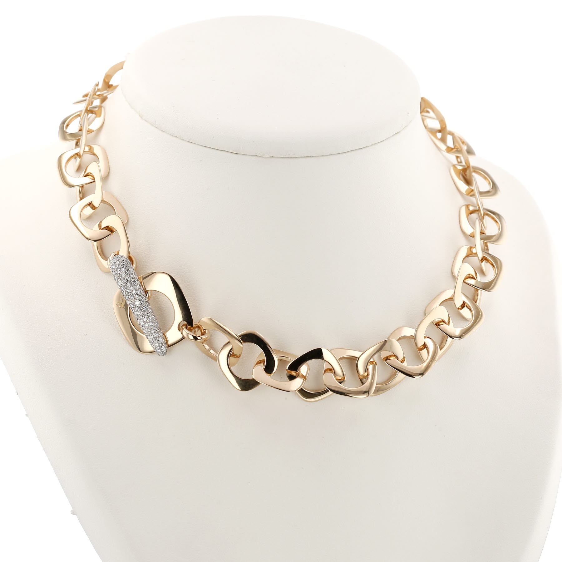 Collier Pomellato  en or rose, or blanc et diamants