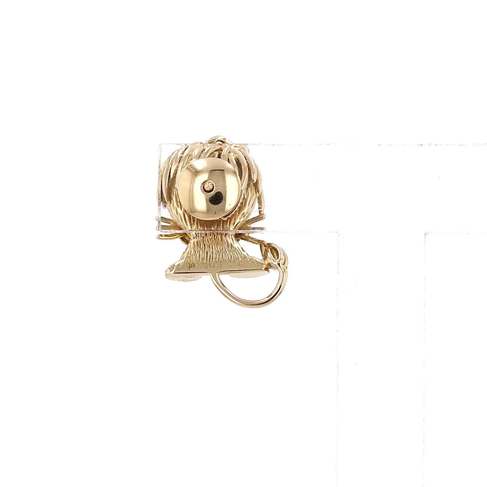 Van Cleef & Arpels Lion Ebouriffé brooch-pins in yellow gold and enamel