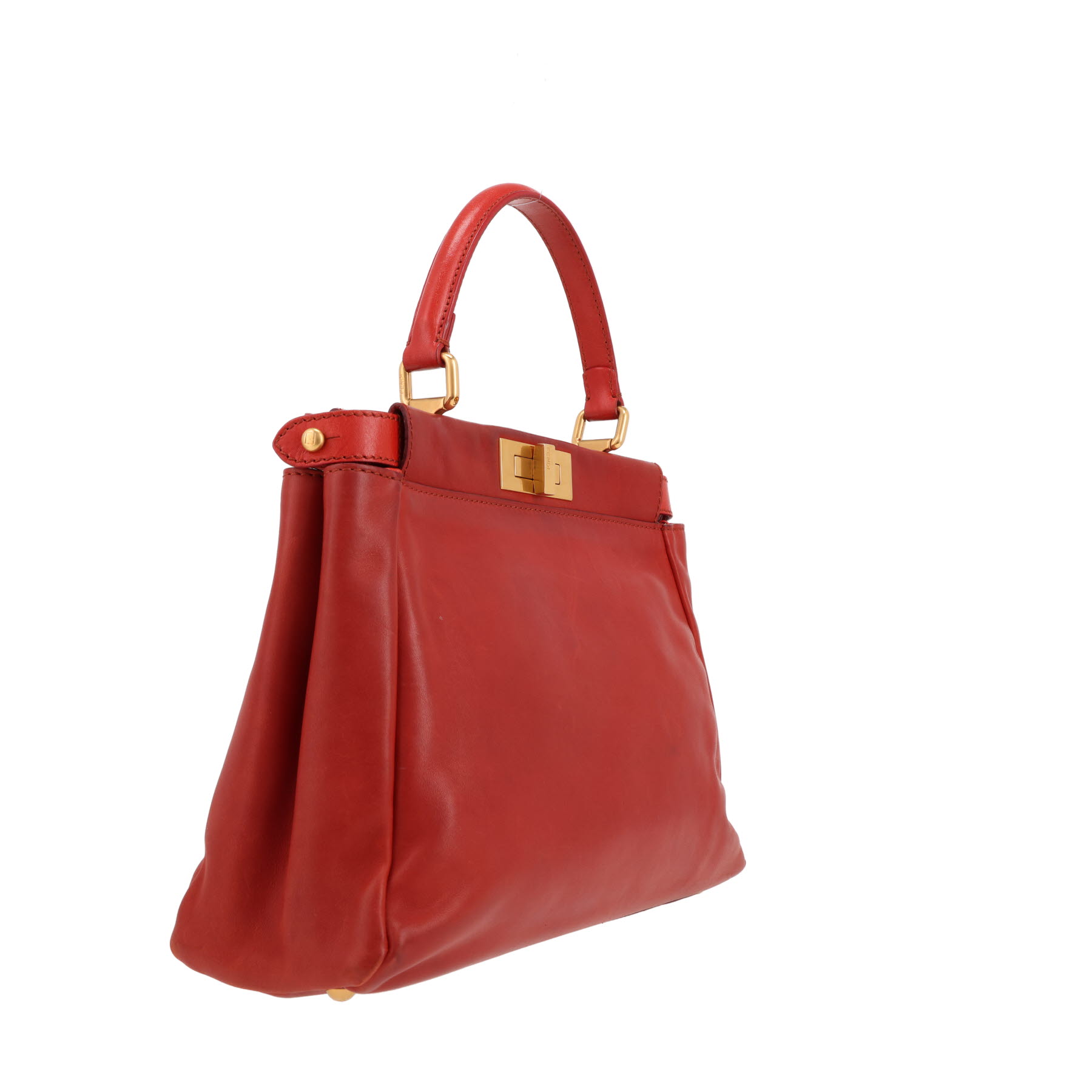 Fendi  Peekaboo handbag  in red leather
