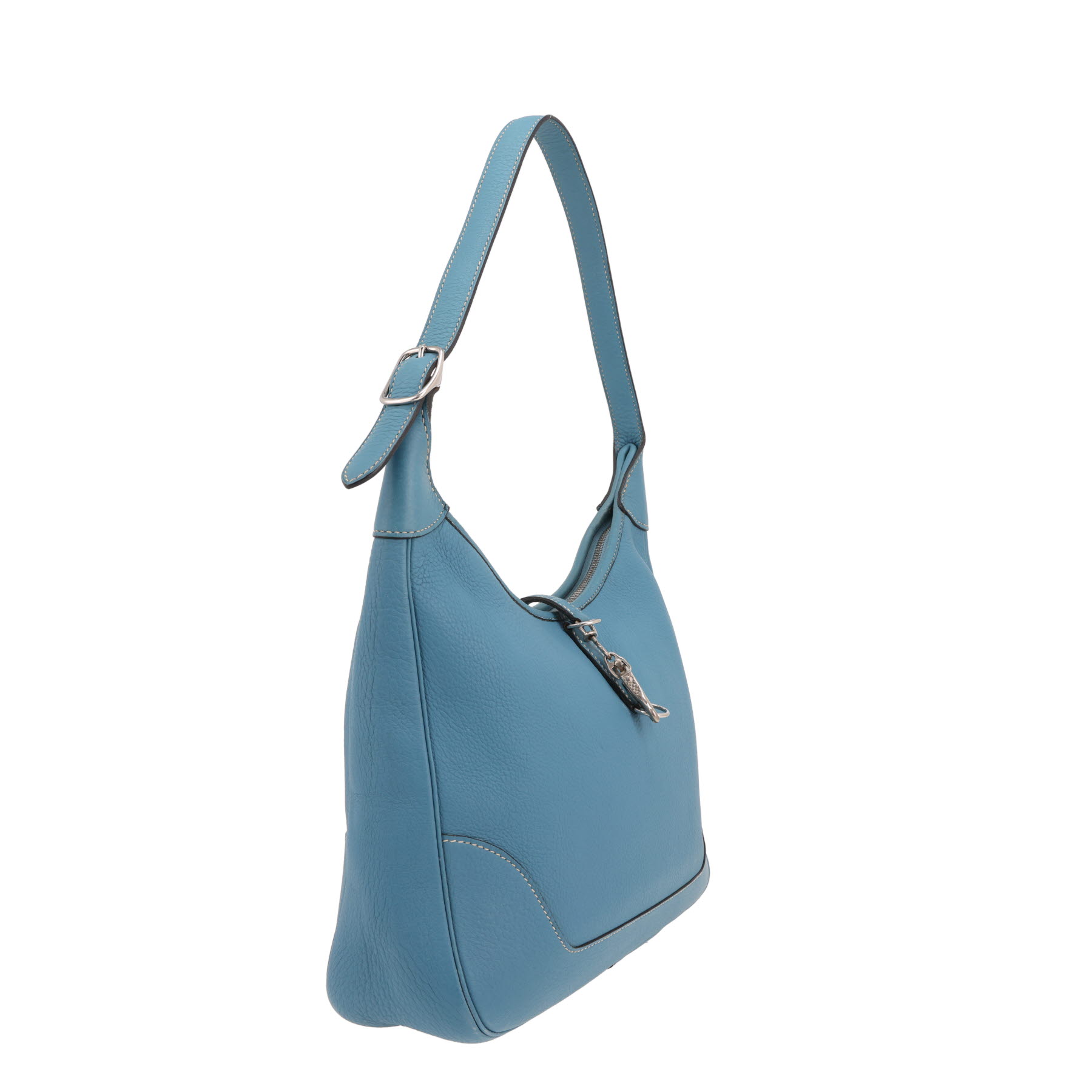 Borsa Hermès da spalla o a mano  Con finiture in pelle Togo Bleu Jean