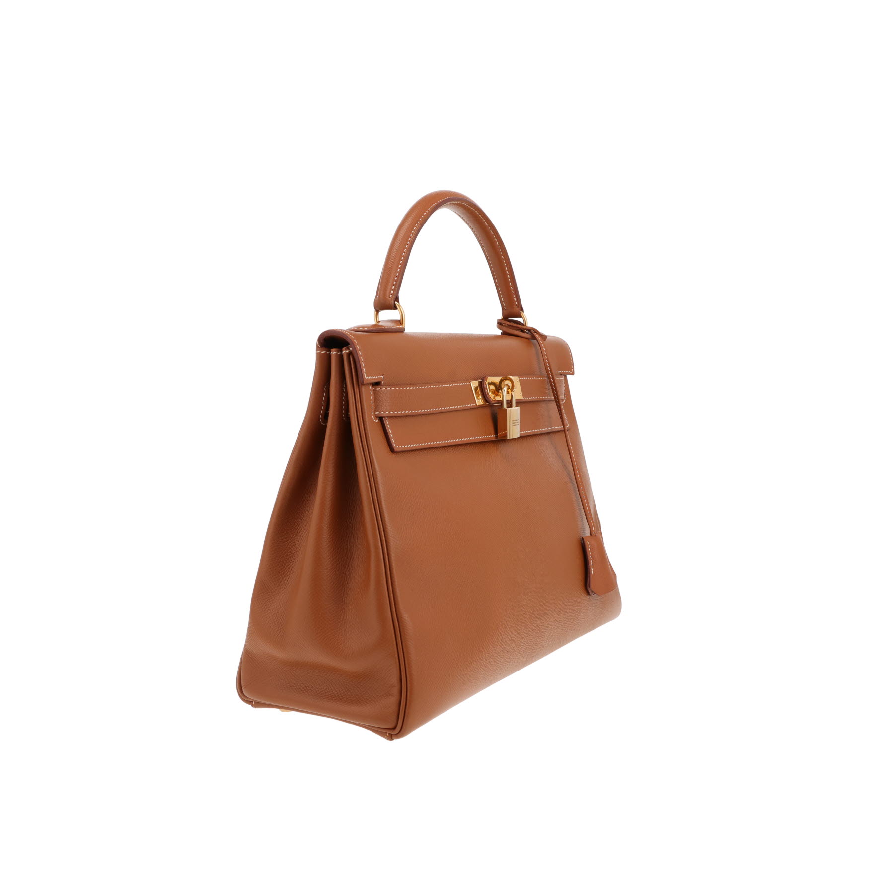 Hermès Kelly 32 cm handbag in Courchevel Gold leather