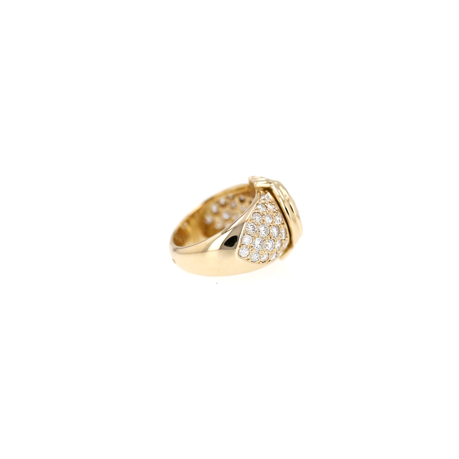 Vintage   1990's ring in yellow gold and diamonds