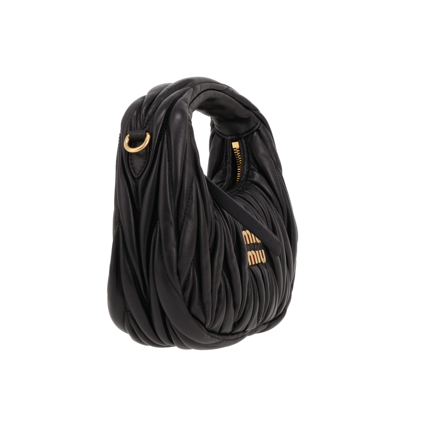 Borsa a tracolla Miu Miu  Miu Wander mini  in pelle trapuntata nera