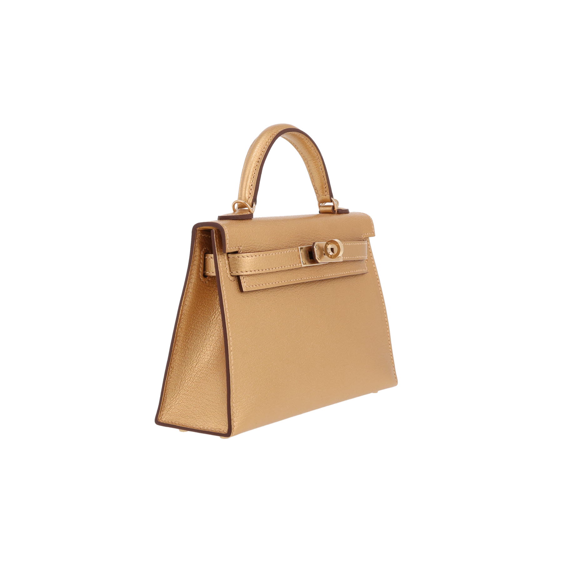 Hermès  Kelly 20 cm shoulder bag  in gold chamkilight goat
