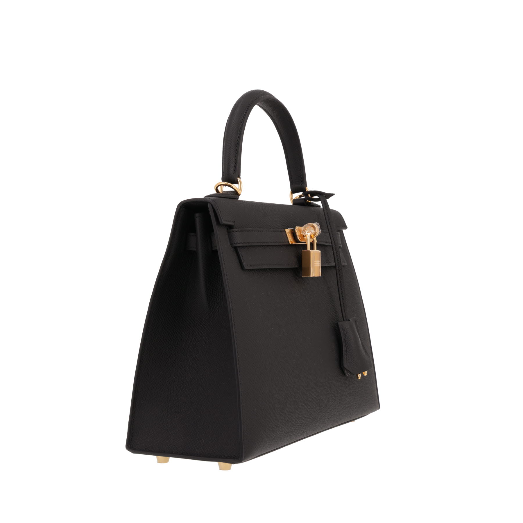 Sac à main Hermès  Kelly 25 cm en cuir epsom noir