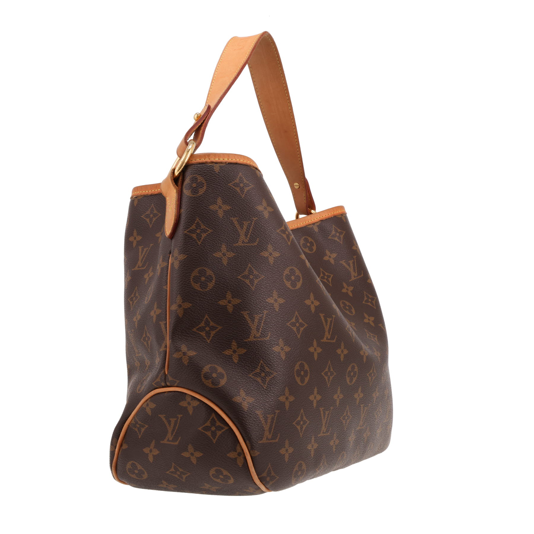 Louis Vuitton  Delightful bag worn on the shoulder or carried in the hand  in brown monogram canvas  and natural leather