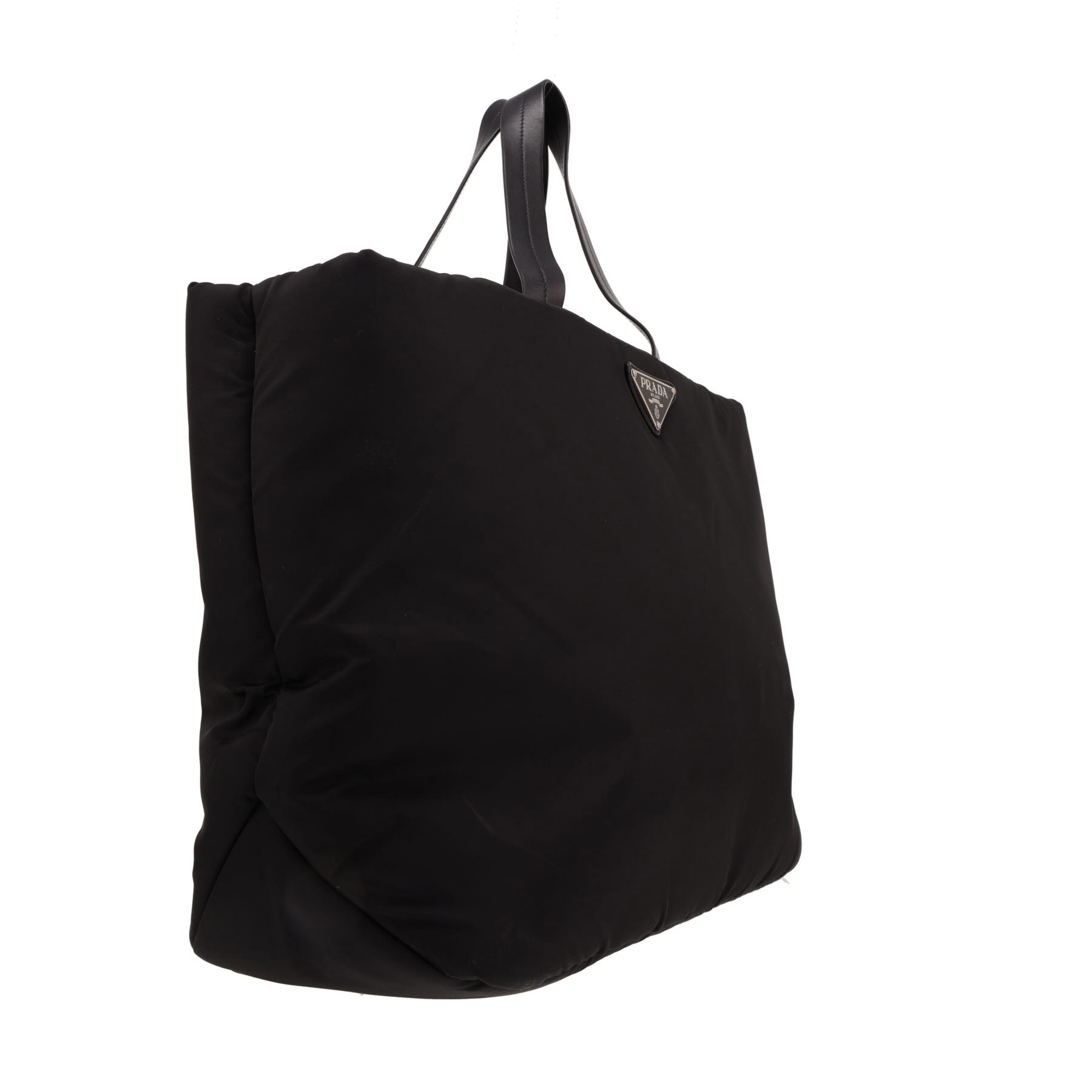 Sac cabas Prada  Nylon en toile noire et cuir noir
