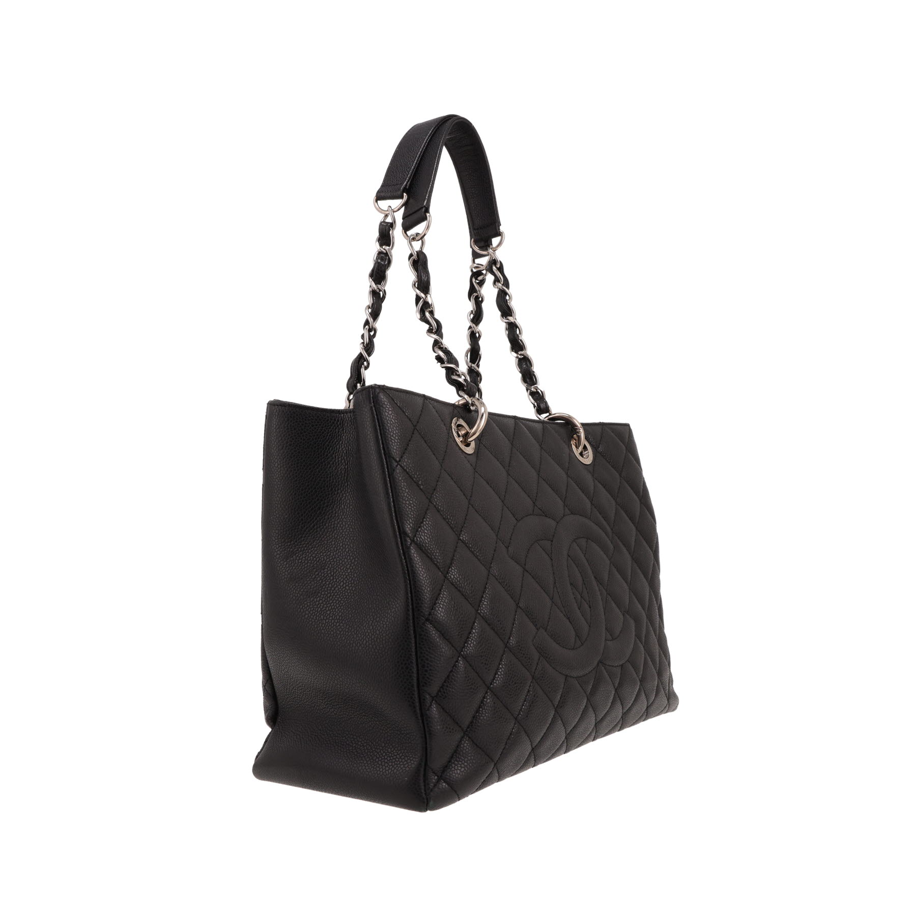 Chanel  Shopping GST handbag  in black quilted grained leather