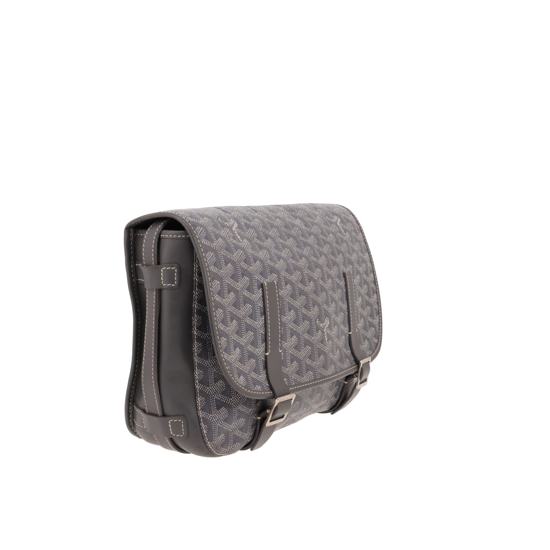 Goyard  Belvedère medium model  shoulder bag  in grey Goyard canvas  and grey leather