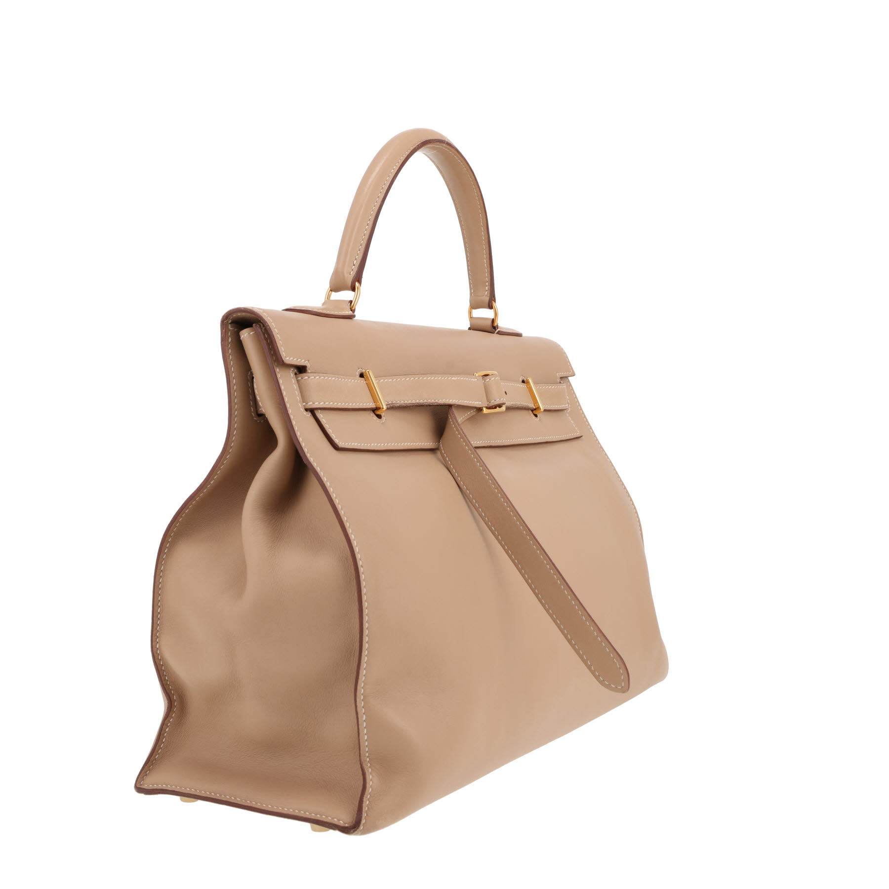 Hermès Kelly Flat handbag in beige Swift leather