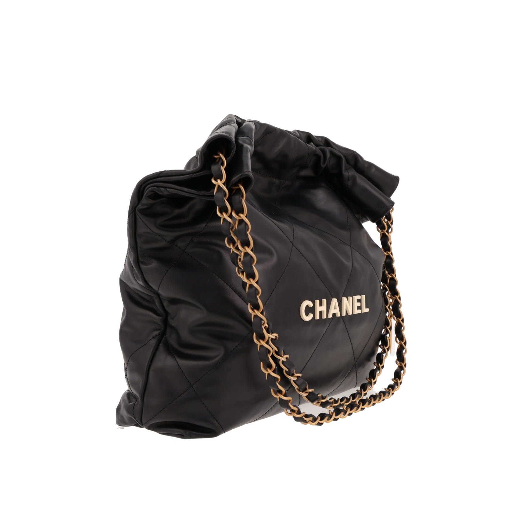 Bolso de mano Chanel  22 modelo pequeño  en cuero negro