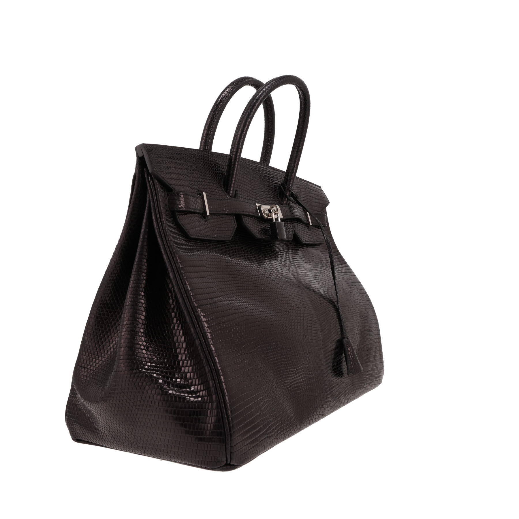 Hermès  Birkin 40 cm handbag  in black lizzard