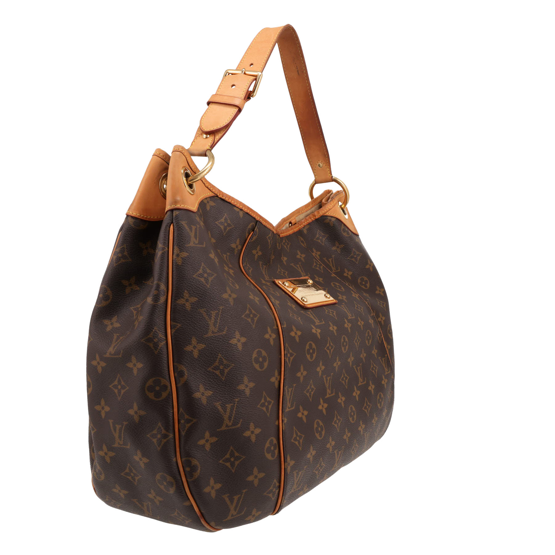 Louis Vuitton  Galliera handbag  in brown monogram canvas  and natural leather