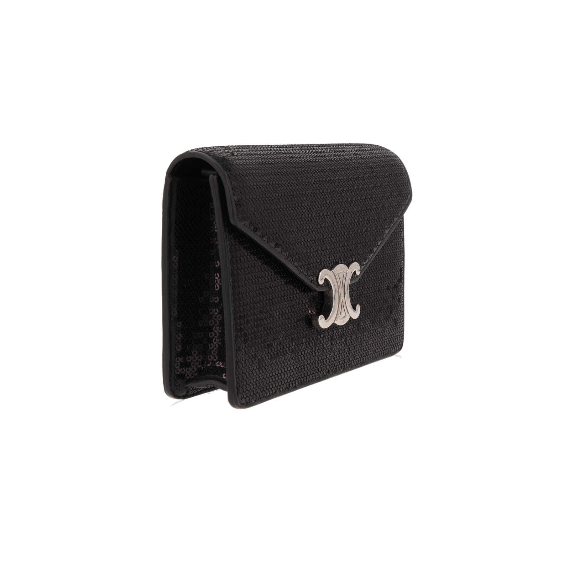 Sac bandoulière Celine  Margo en cuir noir et sequin noir