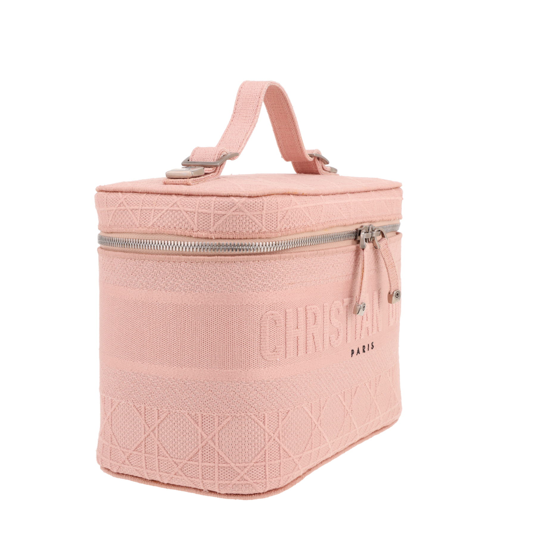 Bolso de mano Dior  Travel Vanity en lona cannage rosa