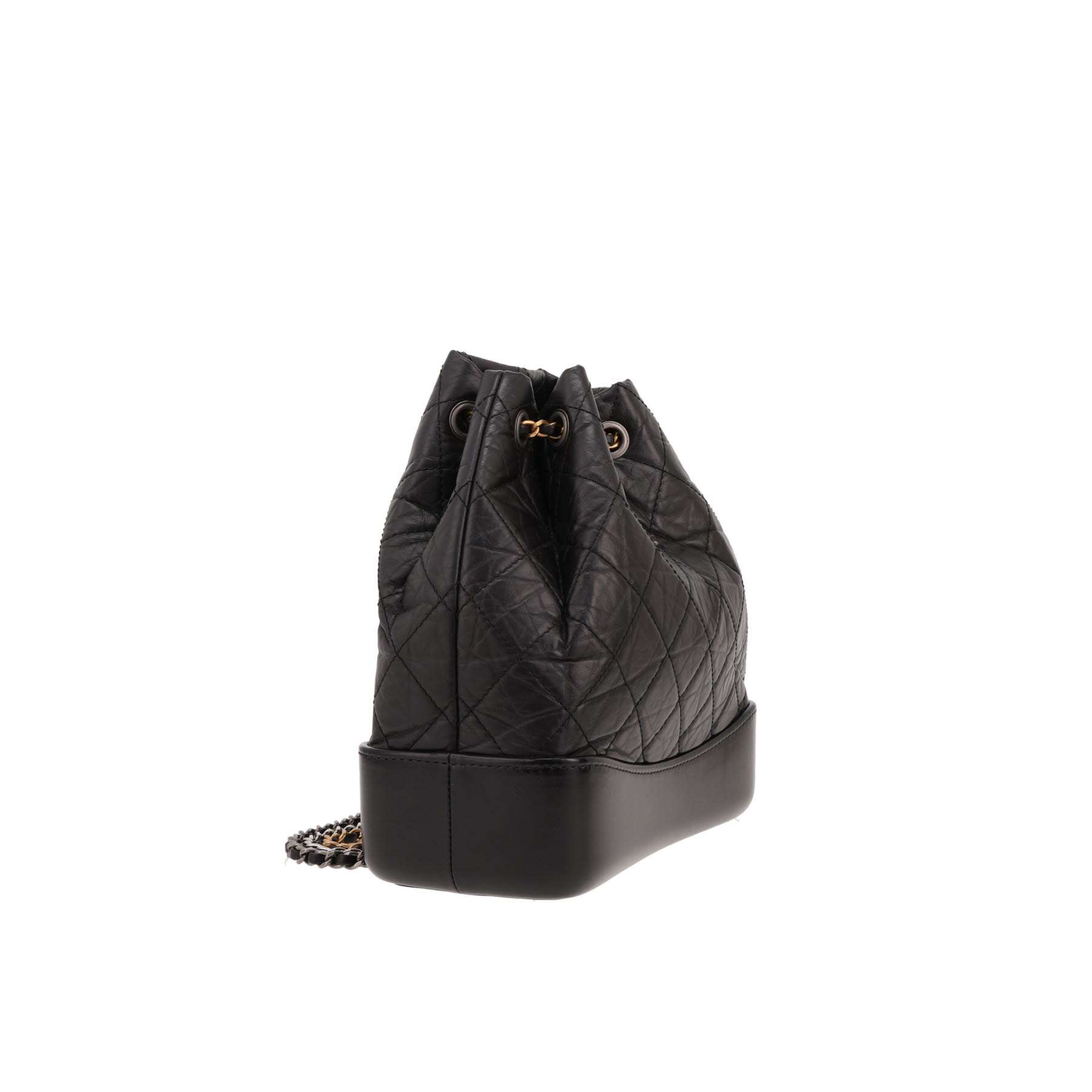 Sac à dos Chanel  Gabrielle  en cuir matelassé noir