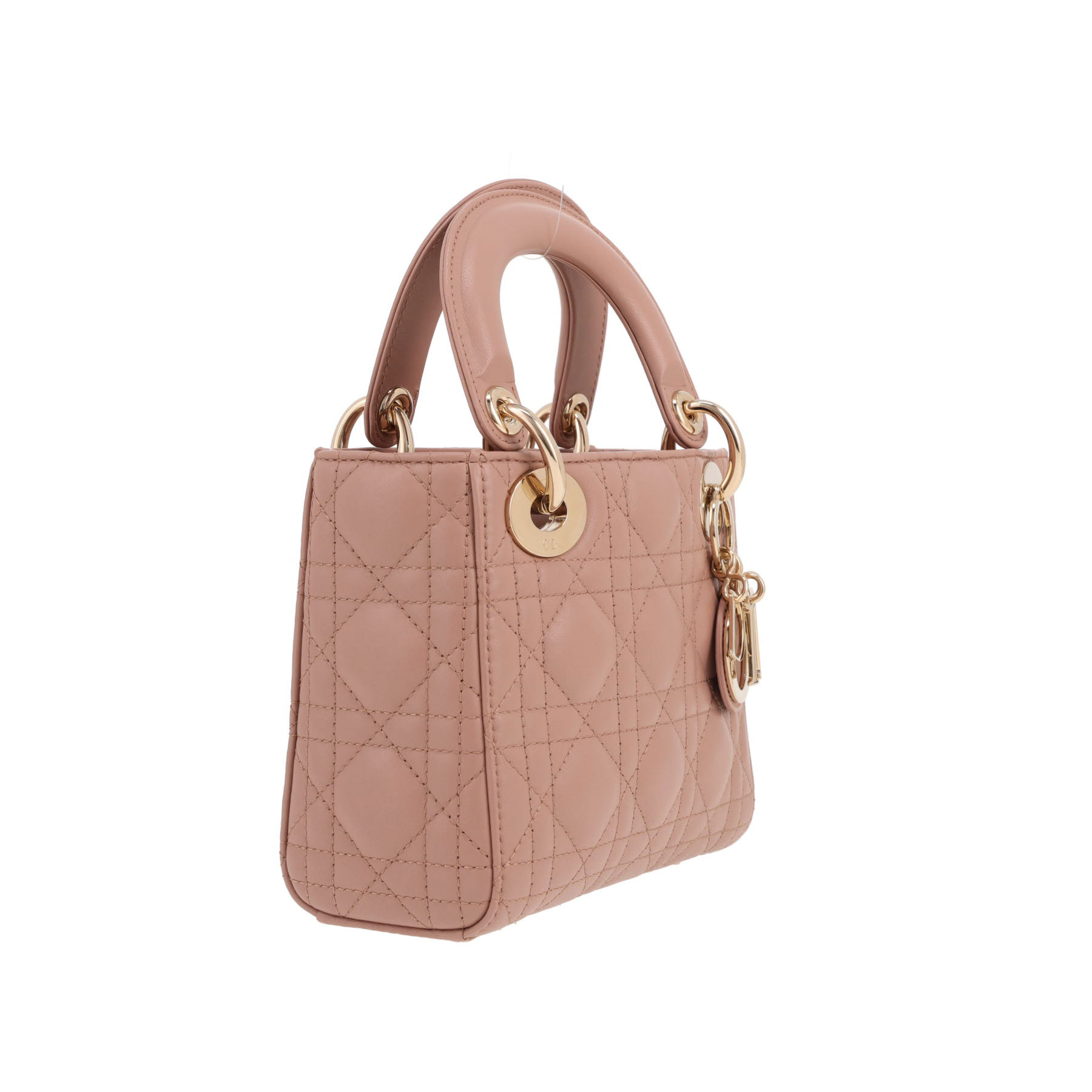 Dior  Mini Lady Dior handbag  in pink leather cannage