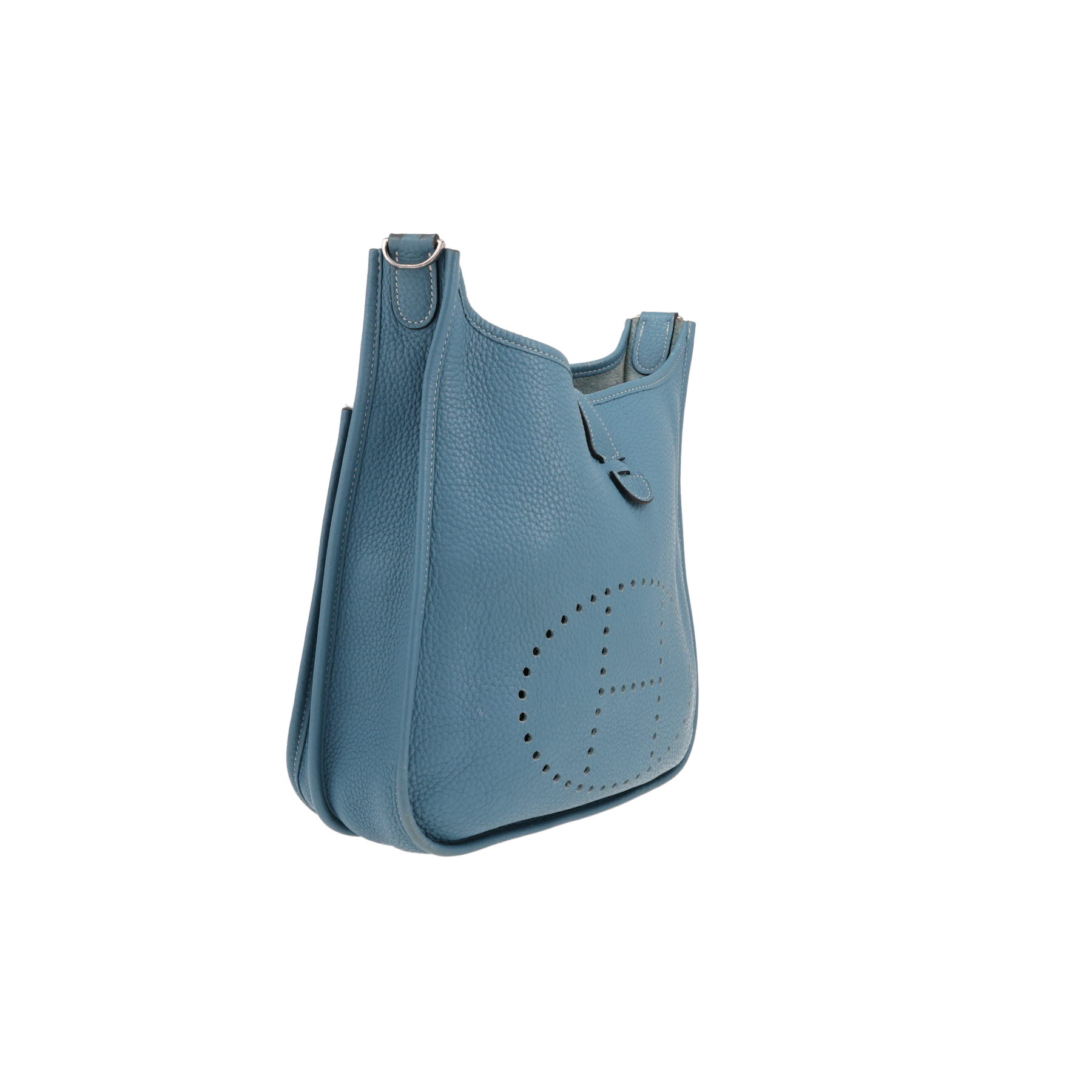 Sac bandoulière Hermès  Evelyne III en cuir togo bleu-jean